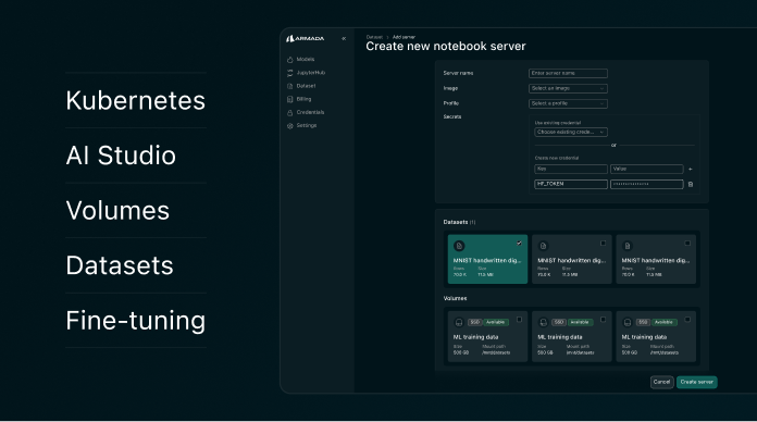 Kubernetes, AI Studio, Volumes, Datasets & Fine-tuning